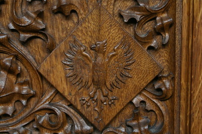 Desk  style Gothic - Style en Oak Wood, Belgium 19th century