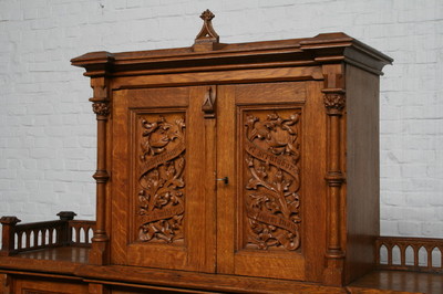 Desk  style Gothic - Style en Oak Wood, Belgium 19th century