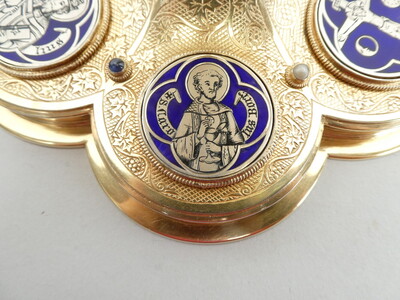 1 Gothic - Style Detail Pictures For Id : 7009294 Exceptional Chalice By Jean - Baptiste Van Damme - Bruges - Belgium With Original Paten, Spoon And Case