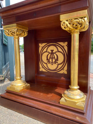 Devotion Altar St. Mary With Kneeler style Gothic - style en Walnut wood , Barcelona - Spain 19 th century ( Anno 1890 )