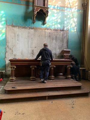 Dismantling Altar Antwerp Belgium  style Gothic - style en Oak wood, 19th century