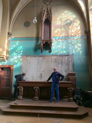 Dismantling Altar Antwerp Belgium  style Gothic - style en Oak wood, 19th century