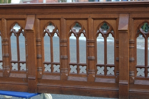 Double Sided Communion Rail style Gothic - style en wood oak, Belgium 19th century