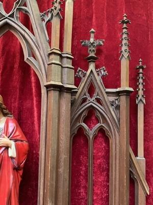 Exceptional Altar style Gothic - style en Oak wood, Belgium 19th century ( anno 1875 )