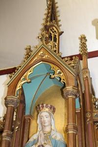 Exceptional Altar style Gothic - style en WOOD OAK, Belgium 19th century (1870)