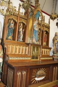 Exceptional Altar style Gothic - style en WOOD OAK, Belgium 19th century (1870)