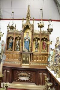 Exceptional Altar style Gothic - style en WOOD OAK, Belgium 19th century (1870)