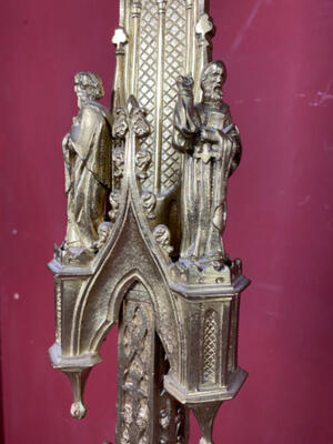 Exceptional Altar -Cross style Gothic - style en Full Bronze Gilt, France 19 th century ( Anno 1865 )