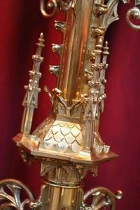 Exceptional Candelabre style Gothic - style en Full - Bronze - Polished and Varnished., France 19th century. 1892.