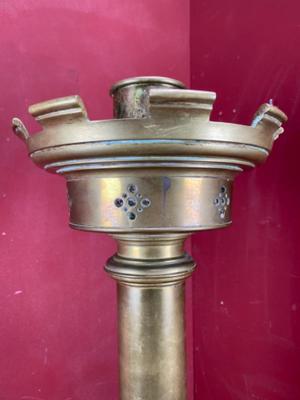 Exceptional Candle Holder style Gothic - style en Full Bronze, Belgium  19 th century ( Anno 1890 )