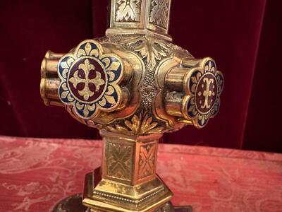 Exceptional Chalice style Gothic - Style en Fully Silver / Enamel, Belgium  19 th century ( Anno 1855 )