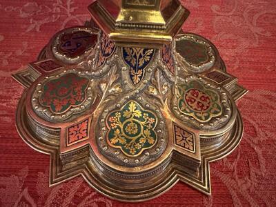 Exceptional Chalice style Gothic - Style en Fully Silver / Enamel, Belgium  19 th century ( Anno 1855 )