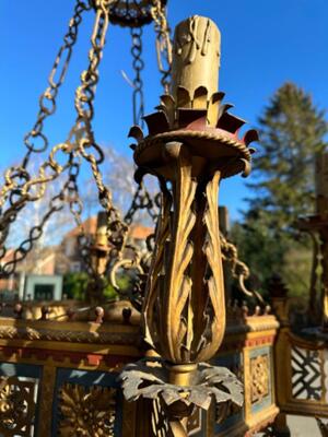 Exceptional Chandelier style Gothic - Style en Hand - Forget Iron, France 19 th century ( Anno 1865 )