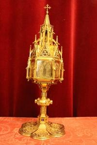 Exceptional Ciborium style Gothic - style en full silver / Gilt, Dutch 19th century ( Anno 1868)