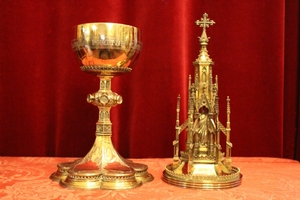 Exceptional Ciborium style Gothic - style en full silver, Dutch 19th century (anno 1870)