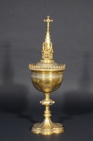 Exceptional Ciborium style Gothic - style en Silver / Gilt, Dutch 19th century