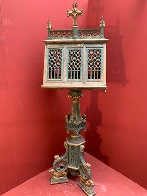 Exceptional Double Sided Lectern style Gothic - style en Cast Iron / Wood, England 19th century ( anno 1875 )