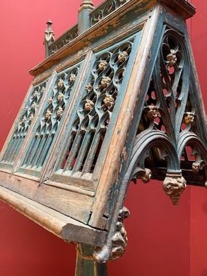 Exceptional Double Sided Lectern style Gothic - style en Cast Iron / Wood, England 19th century ( anno 1875 )