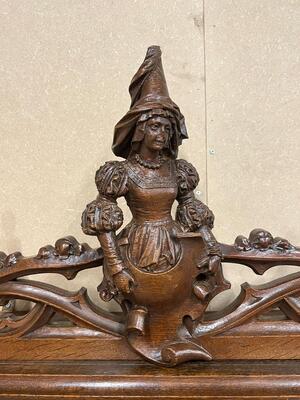 Exceptional Hanging Clock Height 160 Cm.  style Gothic - Style en Wood , France 19 th century