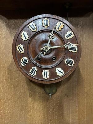 Exceptional Hanging Clock Height 160 Cm.  style Gothic - Style en Wood , France 19 th century