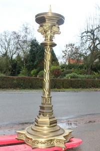 Exceptional Paschal Candle Stick ! Weight 101 Kgs ! style Gothic - style en Bronze, Belgium 19th century