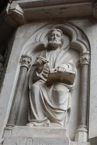 Exceptional Pulpit. Sculptures In Relief Of The  4 Evangelists style Gothic - style en Marble / Sandstone / Wood, France 19th century