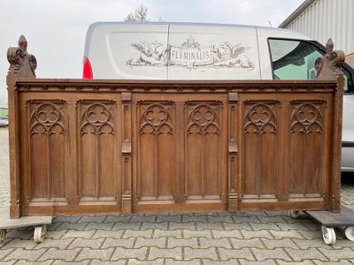 Front Part Church Furniture  style Gothic - style en Oak wood, Belgium 19 th century