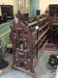 Gothic-Style Full Oak Holder For 60 Procession-Lanterns. en Oak wood, Belgium 19th century