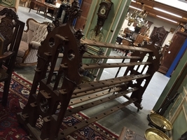 Gothic-Style Full Oak Holder For 60 Procession-Lanterns. en Oak wood, Belgium 19th century