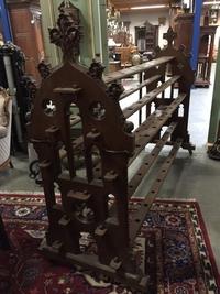 Gothic-Style Full Oak Holder For 60 Procession-Lanterns. en Oak wood, Belgium 19th century