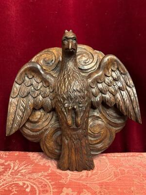 Fully Hand - Carved Dove ( Holy Spirit ) style Gothic - Style en Hand - Carved Wood Oak, Belgium  19 th century