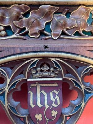 Fully Hand-Carved Frame From The Famous Dutch Studio Of Dr. P. Cuypers  style Gothic - Style en Oak Wood, CHURCH: NOORDHOEK TILBURG – HOLLAND, ANNO 1875 19th century