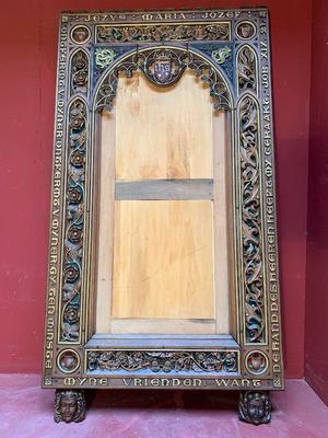 Fully Hand-Carved Frame From The Famous Dutch Studio Of Dr. P. Cuypers  style Gothic - Style en Oak Wood, CHURCH: NOORDHOEK TILBURG – HOLLAND, ANNO 1875 19th century