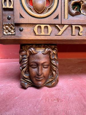 Fully Hand-Carved Frame From The Famous Dutch Studio Of Dr. P. Cuypers  style Gothic - Style en Oak Wood, CHURCH: NOORDHOEK TILBURG – HOLLAND, ANNO 1875 19th century