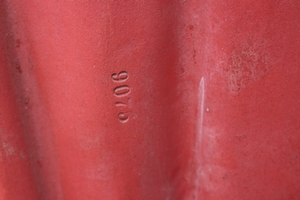 H.Heart Statue style Gothic - Style en Terra-Cotta polychrome, France 19th century anno 1875