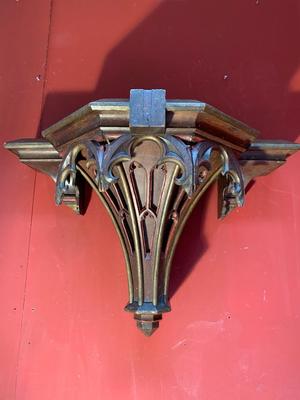 Hanging Pedestal style Gothic - Style en Oak Wood, Belgium 19th century ( anno 1875 )