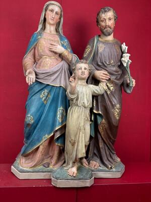 Holy Family Statue style Gothic - Style en Plaster, Belgium  19 th century ( Anno 1885 )