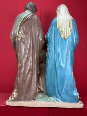 Holy Family Statue style Gothic - Style en Plaster, Belgium  19 th century ( Anno 1885 )