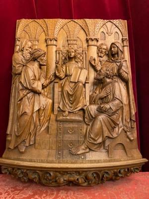 Imagination Jesus Teaching In The Temple style Gothic - Style en Fully Hand - Carved Wood Oak, Netherlands  19 th century ( Anno 1885 )