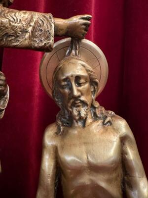 Imagination Sculpture Baptizing Jesus & St. John In The River Jordan style Gothic - Style en Bronze, France 19 th century