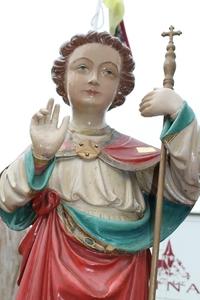 Jesus As  Child Statue style Gothic - style en wood polychrome, France 19 th century