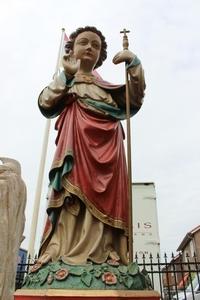 Jesus As  Child Statue style Gothic - style en wood polychrome, France 19 th century