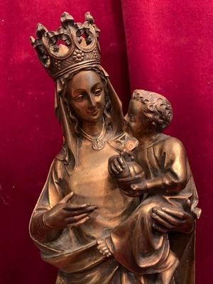 Madonna With Child Signed:  Desclee Freres style Gothic - style en Bronze, Flemish 19th century