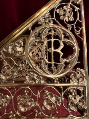 Missal Stand  style Gothic - Style en Brass / Bronze Engraved , Belgium  19 th century ( Anno 1875 )