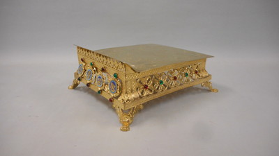 Missal Stand Adjustable style Gothic - Style en Brass / Bronze / Enamel, France 19 th century