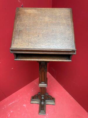 Missal Stand Adustable style Gothic - Style en Oak wood, Belgium  19 th century