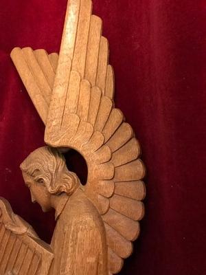 Music Angel  style Gothic - style en hand-carved wood Oak, Dutch 20th century ( Anno 1920 )