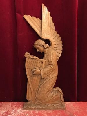 Music Angel  style Gothic - style en hand-carved wood Oak, Dutch 20th century ( Anno 1920 )