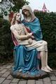 Pieta style Gothic - style en plaster polychrome, Belgium 19th century ( anno 1880 )