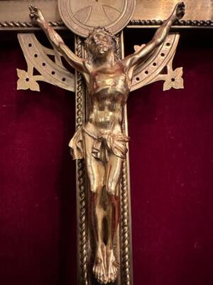 Processional Cross style Gothic - Style en Brass / Bronze, Belgium  19 th century ( Anno 1865 )